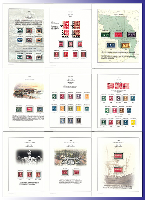 Download US 1900s Full Color Stamp Album Pages