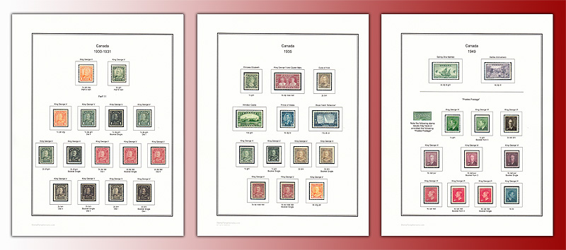 Download Canada 1930-1949 Color Stamp Album Pages | eBay